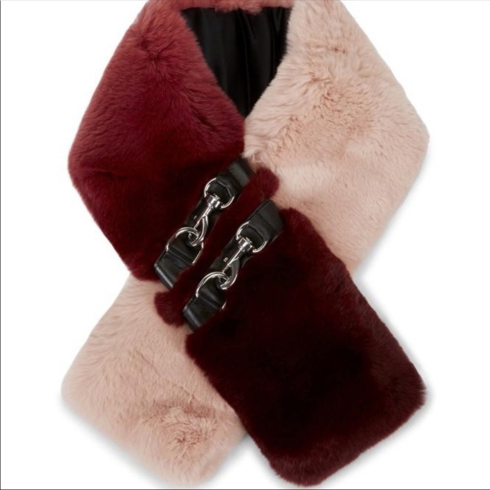 Rebecca Minkoff Fur Scarf with Clips